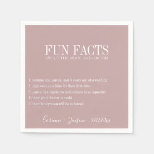 Fun Facts Dusty Mauve Personalized Napkin