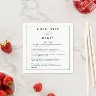 Fun Facts Emerald Green Wedding Napkin