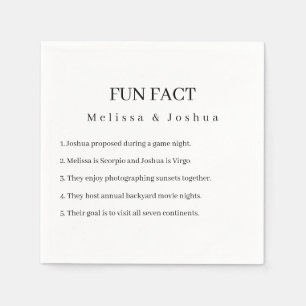 Fun Facts Funny Elegant Simple Wedding  Napkin