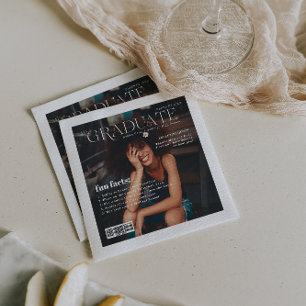 Fun Facts Graduate Magazine Cover Photo Napkin