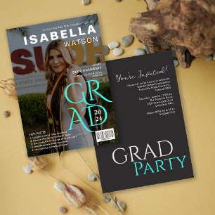 Fun Facts   Magazine Cover Photo Graduation Party Invitation