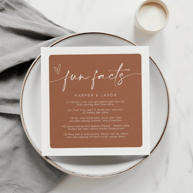 Fun Facts Modern Chic Minimalist Terracotta Napkin (Creator Uploaded)