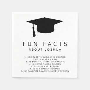 Fun Facts Mortar Board Simple Graduation Napkin