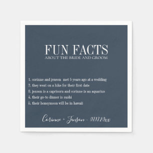Fun Facts Muted Navy Blue Personalized Napkin