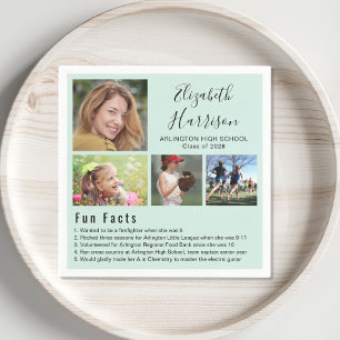 Fun Facts Photos Mint Graduation Napkins