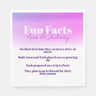 Fun Facts Purple Bridal Shower Napkins