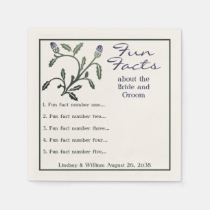 Fun Facts Purple & Green Thistle Wedding Reception Napkin