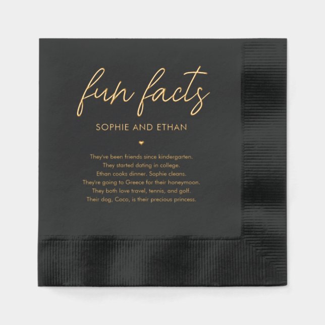 Fun Facts serviettes pour Mariage et Fête des mari (Recto)