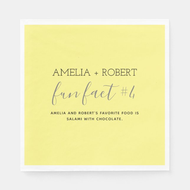 Fun Facts Wedding  Napkins (Front)