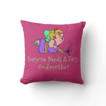 Fun Fairy Godmother & Fairy Godfather Throw Pillow