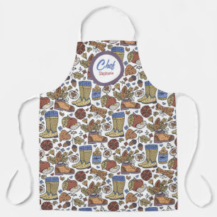 Fun Fall Boots Pattern, Personalized Chefs Apron