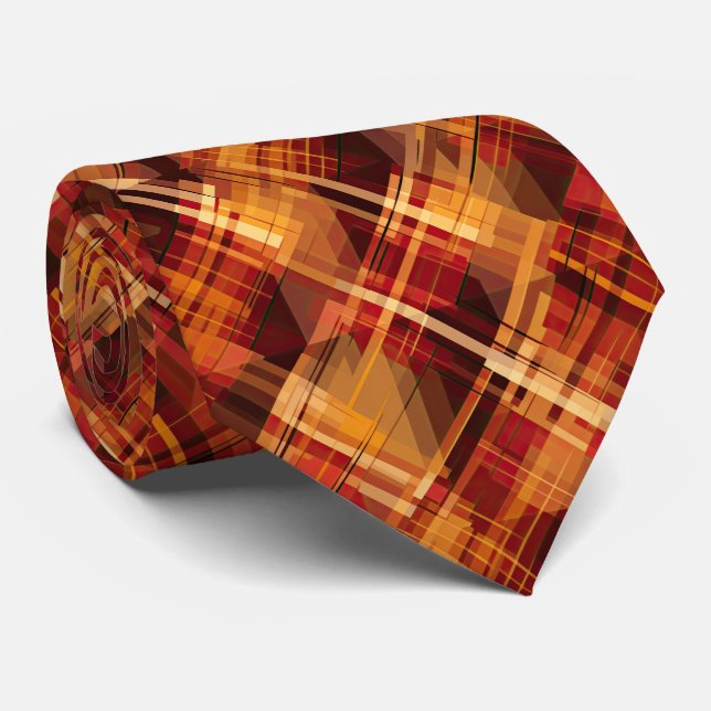 Fun Fall Seasonal colors tiled pattern  Tie (Rolled)