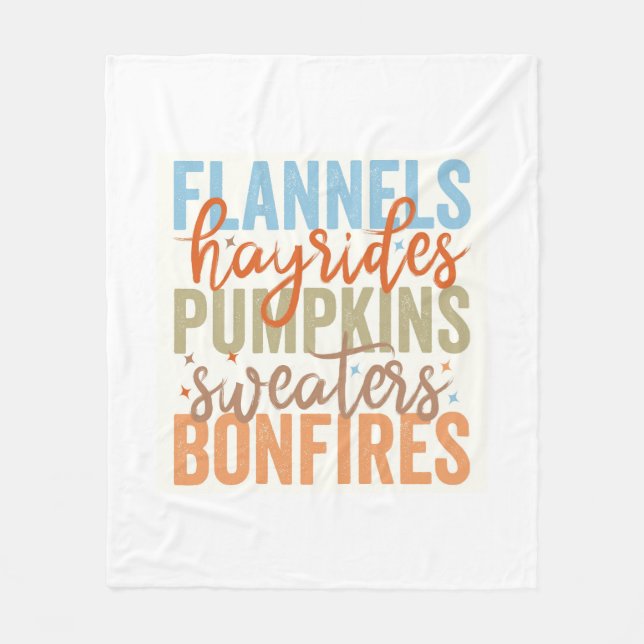 Fun Fall Vibes Fleece Blanket (Front)