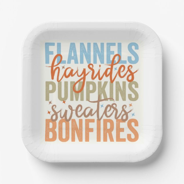 Fun Fall Vibes Paper Plate (Front)