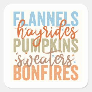 Fun Fall Vibes Square Sticker