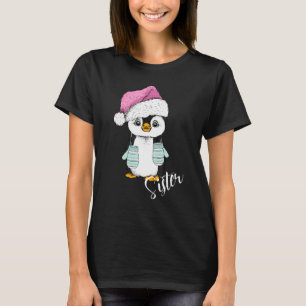 Fun Family Christmas Matching Penguin Sister T-Shirt