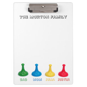 Fun Family Game-Lover Custom Name Clipboard