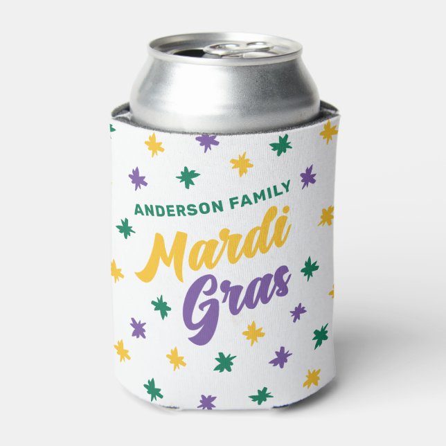 Fun Family Mardi Gras  Can Cooler (Can Front)