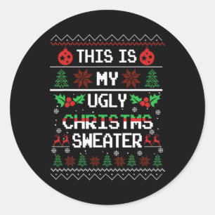 Fun Family Matching Christmas Ugly Xmas Classic Round Sticker
