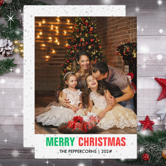 Fun Family Photo Christmas | Modern Elegant Chic Holiday Card
