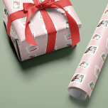 Fun Family Photos Christmas Postage Stamp Collage  Wrapping Paper<br><div class="desc">Unique and memorable personalized family photo Christmas wrapping paper sheets. Festive postage stamp-inspired design featuring our original hand-drawn Christmas postage stamp illustration of Santa Claus, Mrs. Claus, a plate of chocolate chip cookies, and a Christmas tree. Each stamp features a unique festive holiday scene with postage marks. Add your photo...</div>
