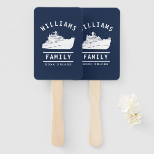 Fun Family Reunion Summer Vacation Cruise Ship Sea Hand Fan