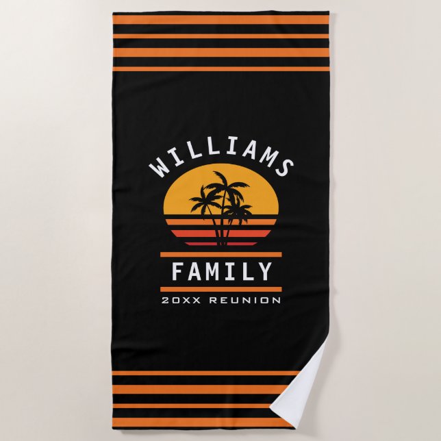 Fun Family Reunion Summer Vacation Tropical Beach Beach Towel (Front)