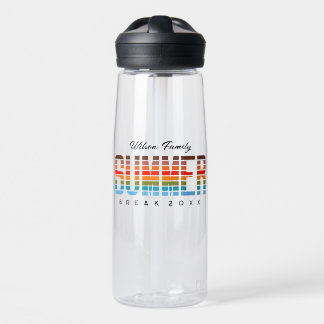 Fun Family Summer Break Sunset Beach Vacation Water Bottle