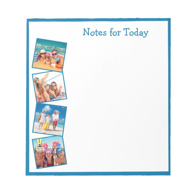 Fun Family Vacation 4 Photos Notes for Today Blue (Front)