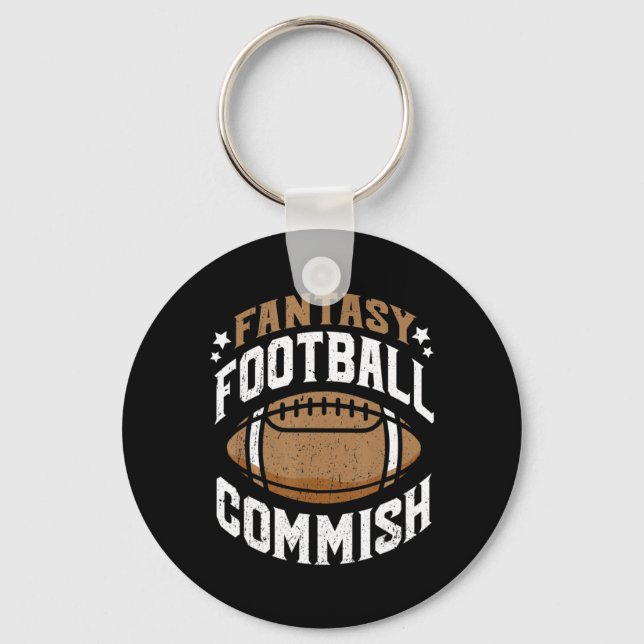 Fun Fantasy Football Commish Commissioner Men  Keychain (Front)