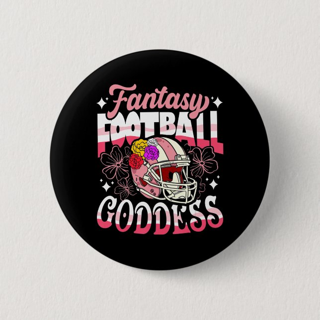 Fun Fantasy Football Goddess Flower Helmet Women  2 Inch Round Button (Front)