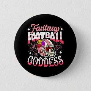 Fun Fantasy Football Goddess Flower Helmet Women  2 Inch Round Button