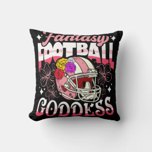 Fun Fantasy Football Goddess Flower Helmet Women  Throw Pillow