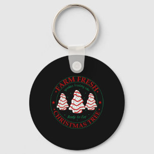 Fun Farm Fresh Christmas Tree Cakes Family Xmas Pa Keychain