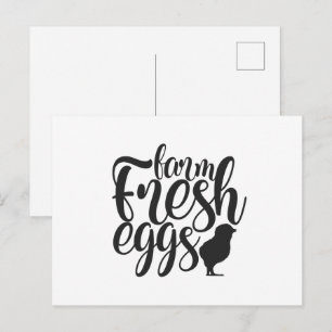 Fun Farm fresh eggs word art Postcard