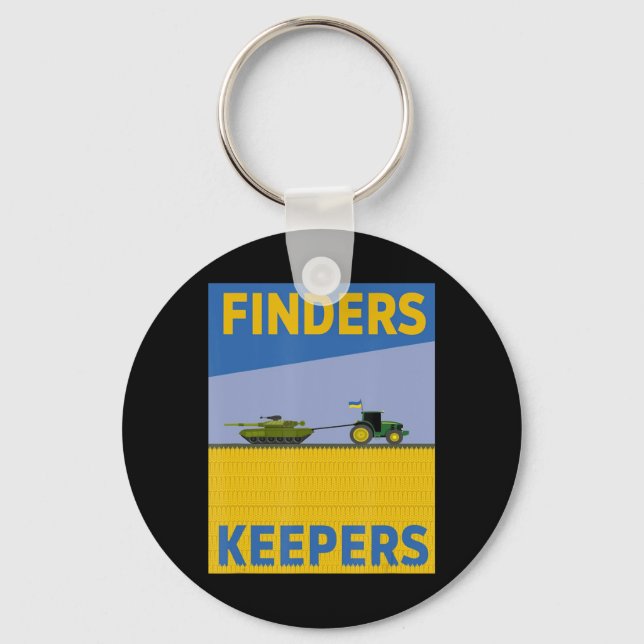 Fun Farmer Tractor Ukraine Flag Support Finders Ke Keychain (Front)