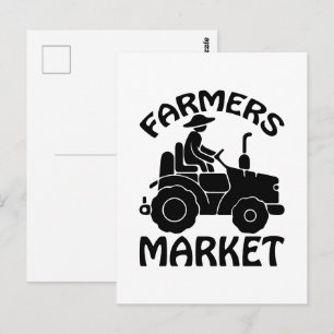 Fun Farmers market word art Postcard