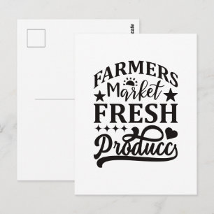 Fun Farmers market word art Produce Postcard