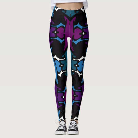 Fun Fashion Leggings-Blue/Purple/Teal/Black/White Leggings