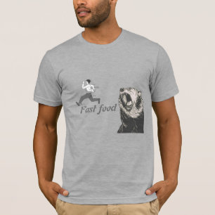 Fun Fast Food Quote Angry Bear Man Running Humour T-Shirt