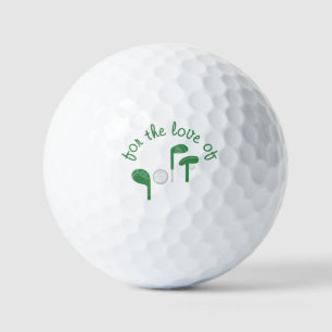 Fun Fathers Day "For the Love of Golf" Typography  Golf Balls