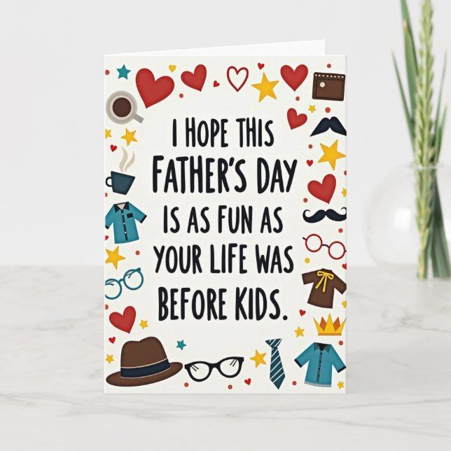 Fun Fathers Day Objects Card (Front)