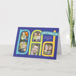 Fun Father's Day Photo Collage Father's Day Navy Card
