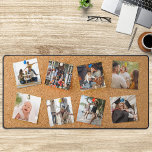 Fun Faux Cork Bulletin Board Multi-photo Desk Mat<br><div class="desc">Fun and unique way to display eight keepsake photos on this faux "cork board" desk mat! Photos have a realistic appearance,  including push pins.</div>