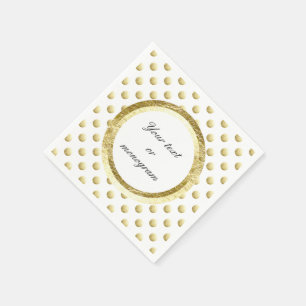 Fun faux gold polka dots pattern napkin
