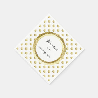 Fun faux gold polka dots pattern napkin