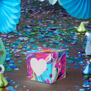 Fun faux liquid pour tiled pattern favor box