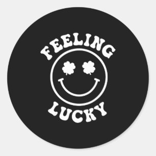 Fun Feeling Lucky Smile Face St. Patrick Day Classic Round Sticker