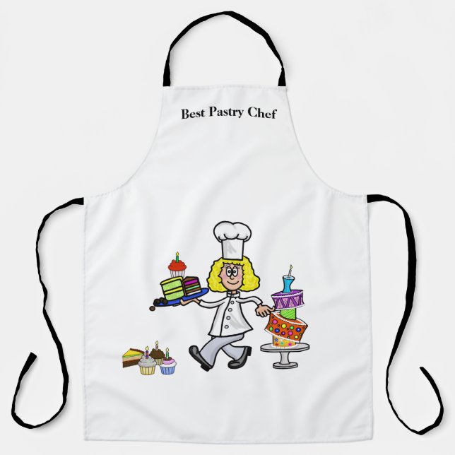 Fun Female Pastry Chef Apron (Front)