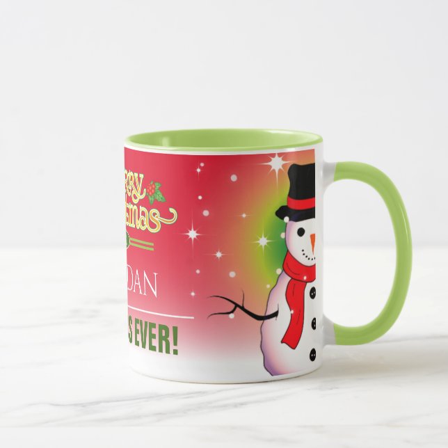 Fun Festive Best Boss Ever with Snowman Christmas Mug (Right)